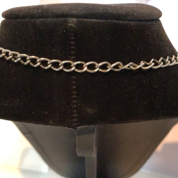 Rhinestone and Matte Silver Necklace & Earring Set - Picture 6 of 10